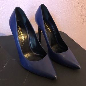 Blue saint Laurent work heels